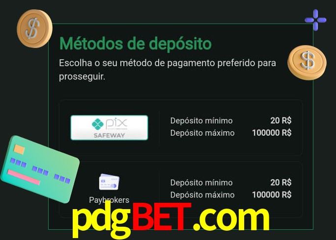 O cassino pdgbet.com oferece uma grande variedade de métodos de pagamento